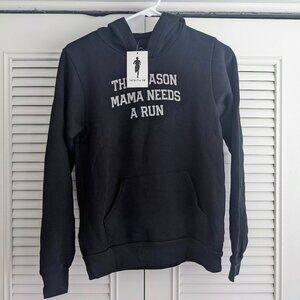 KIDS Sarah Marie Design Studio NWT "The Reason Mama Needs a Run" Black Hoodie